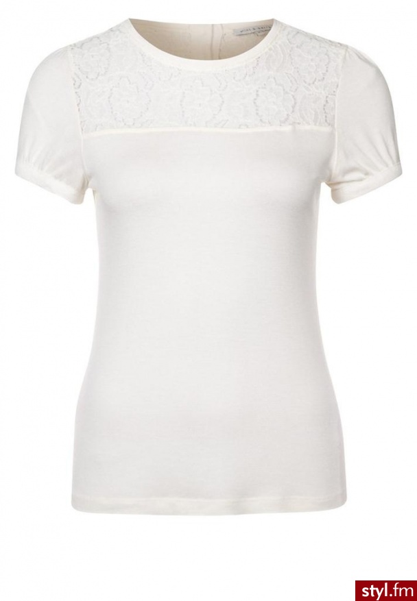 mint&berry Tshirt basic biały (MB-0413-0151) - Bluzki Ciuchy Moda