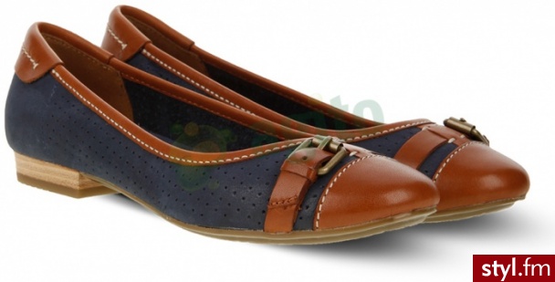 CLARKS Baleriny henderson fun z klamrą granatowe 840014 - Balerinki Buty Moda