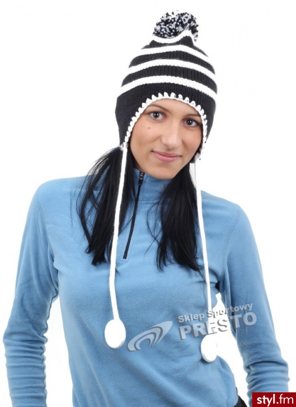 Czapka zimowa Candy Beanie Salomon - czarno-biały - Nakrycia głowy Dodatki Moda