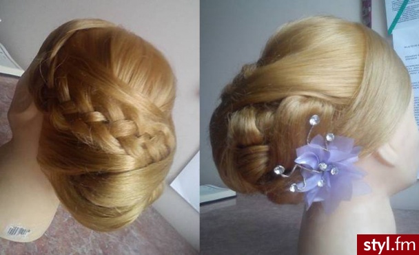 Blond Upięcie Proste Wieczorowe Średnie Fryzury