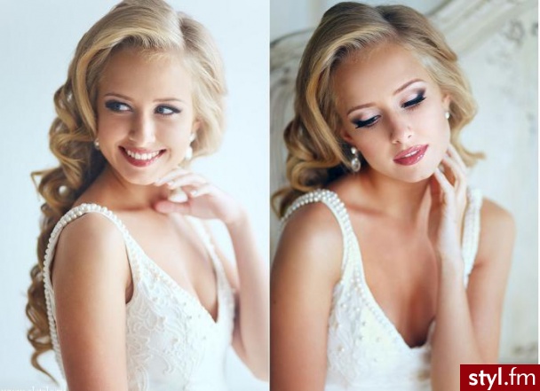 Blond Rozpuszczone Kręcone Ślubne Długie Fryzury