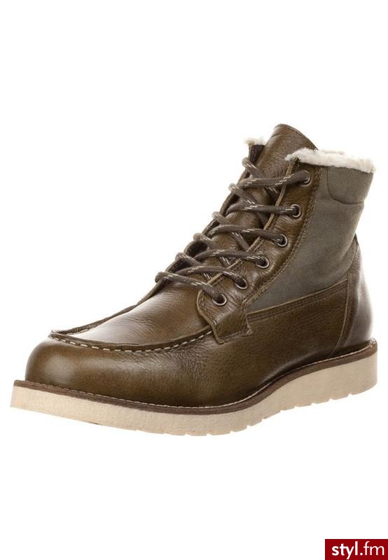 Zign Botki sznurowane zielony - Botki Buty Moda