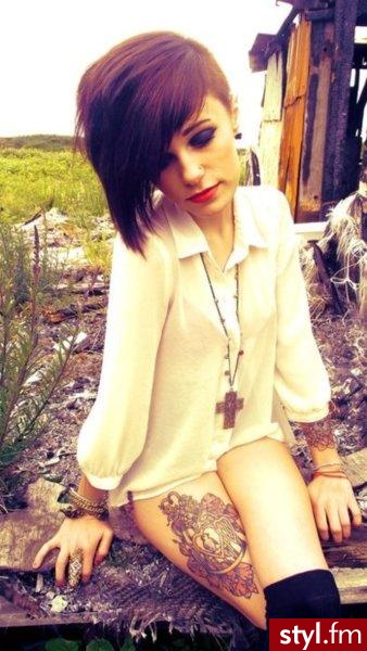 Brązowe Rozpuszczone Proste Na co dzień Krótkie Fryzury