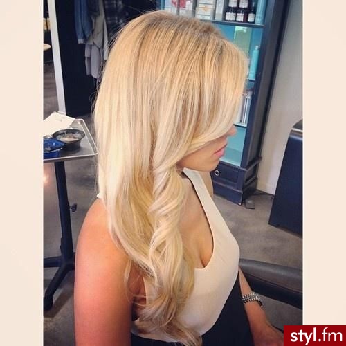 Blond Rozpuszczone Kręcone Na co dzień Długie Fryzury