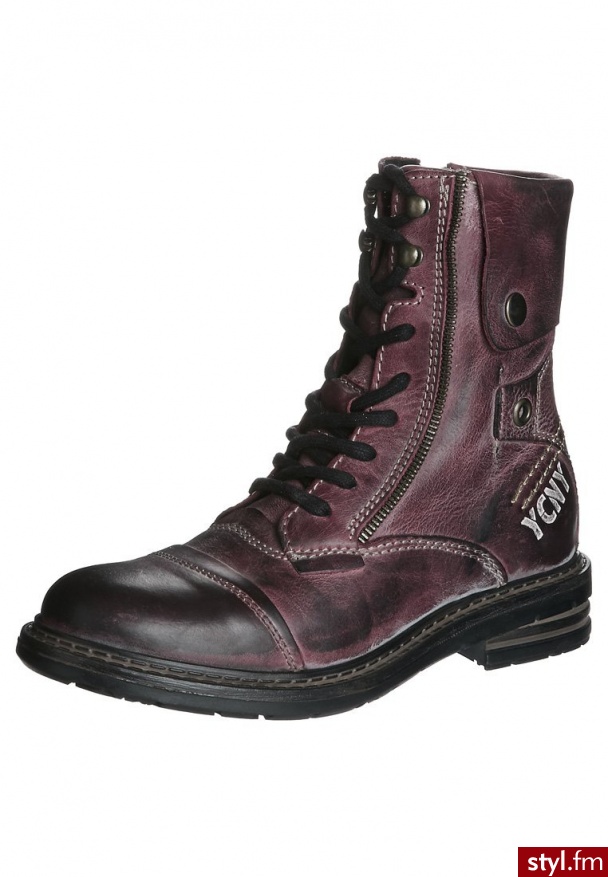 Yellow Cab SOLDIER Botki sznurowane czerwony (Y25049) - Botki Buty Moda