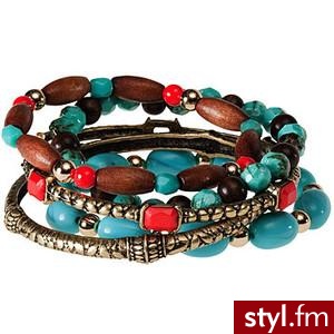 bunte Armbänder (gold/ türkis) H&M 2010 - Polyvore. Pobrano ze strony: http://www.polyvore.com/bunte_armb%C3%A4nder_gold_t%C3%BCrkis_2010/thing?id=11786861 - Pozostałe Dodatki Moda