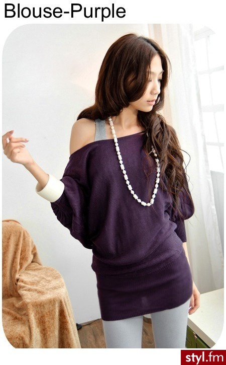 Japan Style Tunika purpurowa T1420 Czarny - Tuniki Ciuchy Moda