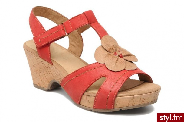 Jana Sandały LAMINOU by (Czerwony) - Sandały Buty Moda
