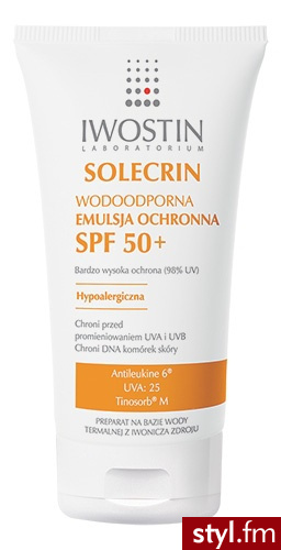 IWOSTIN SOLECRIN Wodoodporna emulsja ochronna SPF 50+ 100 ml - Emu Buty Moda