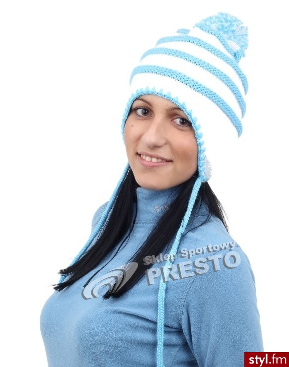 Czapka zimowa Candy Beanie Salomon - niebiesko-biały - Nakrycia głowy Dodatki Moda