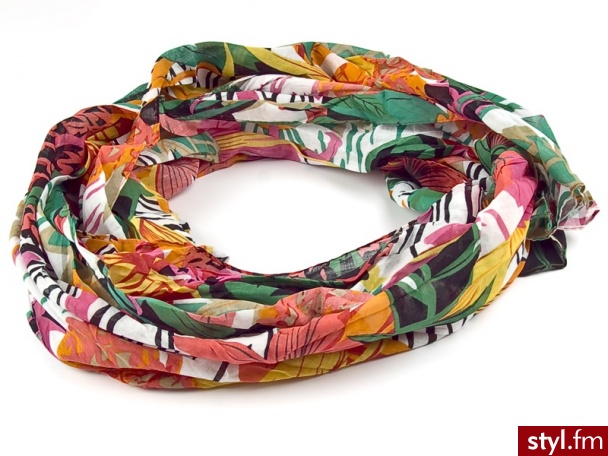 SZALIK BOHO KWIATY POMARAŃCZ - Szaliki Dodatki Moda