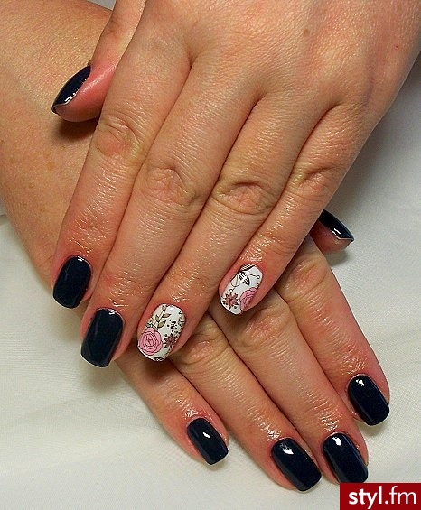 manicure hybrydowy - Kwadratowe Żelami Naturalne Paznokcie