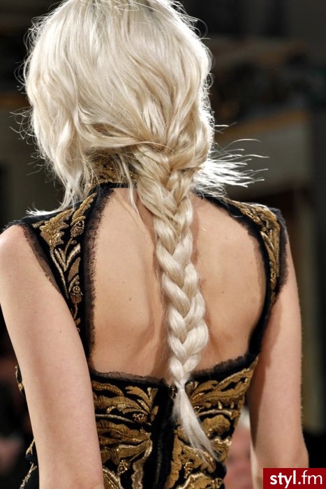 Blond Warkocze Proste Na co dzień Długie Fryzury