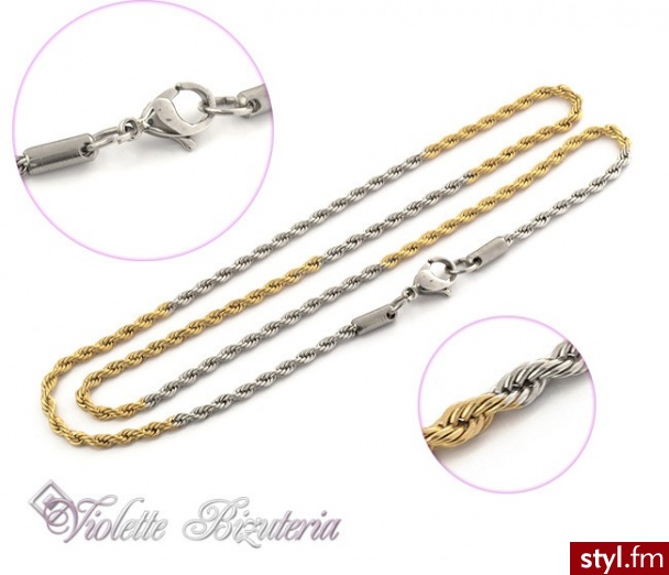 Violette Łańcuszek Singapur Stal Szlachetna 316L nr.3817 - Łańcuszki Biżuteria Moda