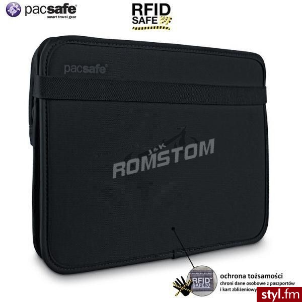 Pacsafe Etui na tablet z ochroną RFID (PE325BK) - Portfele i etui Dodatki Moda