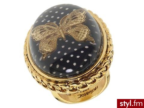 Pierścionek z wtopionym motylem - Betsey Johnson 51$ - Pozostałe Dodatki Moda