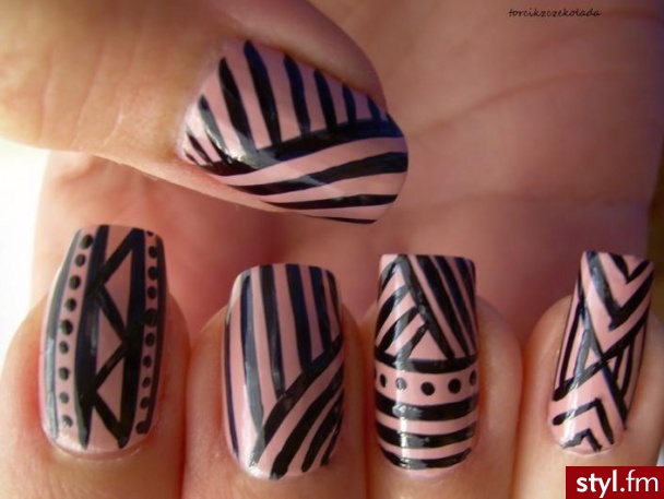 tribal nails - Naturalne Paznokcie