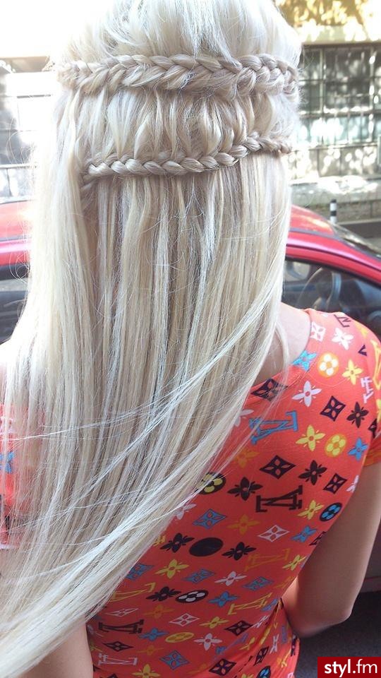 Blond Warkocze Proste Na co dzień Długie Fryzury