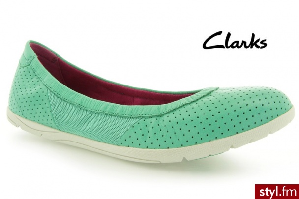 Clarks Illya Shine Mint Leather - Balerinki Buty Moda