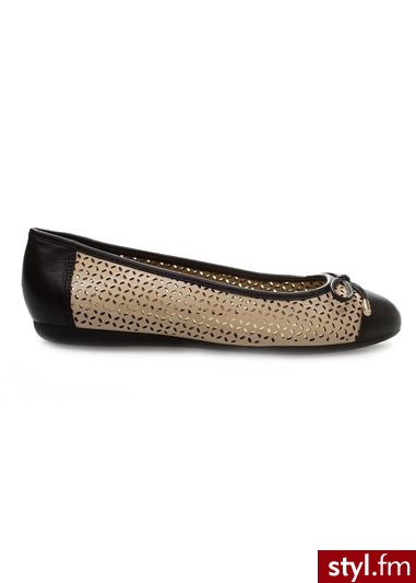 Baleriny GEOX lola beżowy czarny - Balerinki Buty Moda