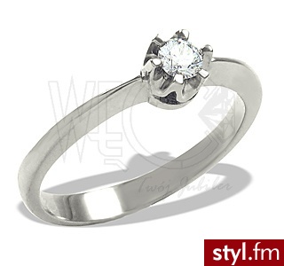 WĘC Pierścionek z brylantem AP-1012B 0,12 ct J/Si - Pierścionki Biżuteria Moda