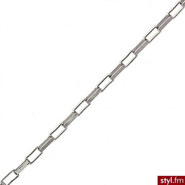 Srebrny Łańcuszek Wydłużona Kostka 50 cm, szerokość 1,3 mm CDI-ŁAŃ-0021 - Łańcuszki Biżuteria Moda