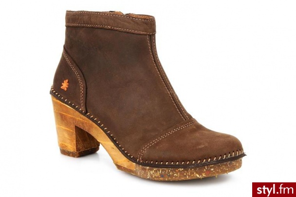 Art PÓŁBUTY I BOTKI AMSTERDAM 316 BY (BRĄZOWY) (Brązowy) - Botki Buty Moda