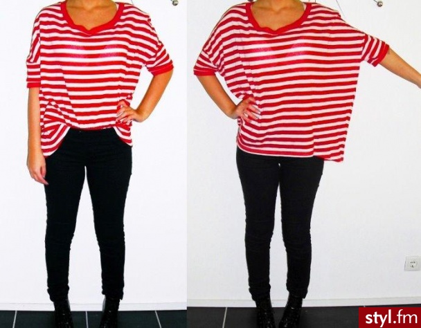 Sweterek w paski. - Moda uliczna Inne Moda