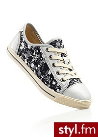 Bonprix Buty sportowe szary w kwiaty 966772_21477 - Sportowe Buty Moda