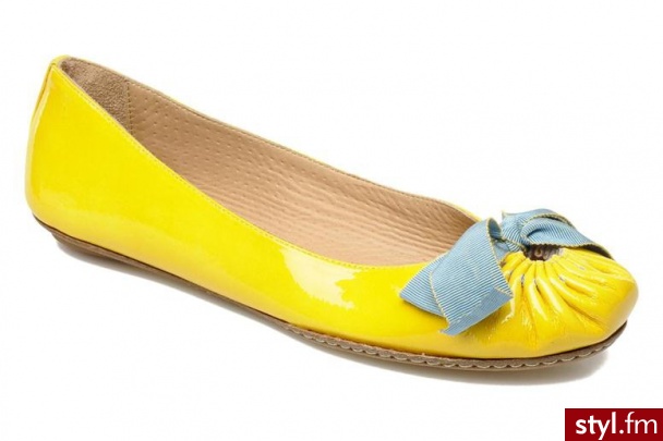Maloles Balerinki G2 Toile W by (Żółty) - Balerinki Buty Moda