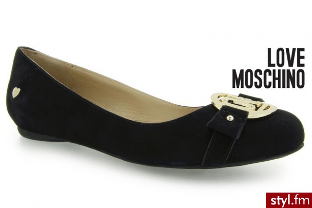 LOVE MOSCHINO SCARPA D.NANA05 CAMOSCIO NERO - Balerinki Buty Moda