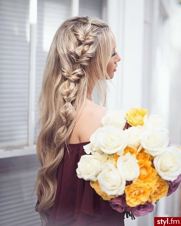 Blond Warkocze Kręcone Na co dzień Długie Fryzury