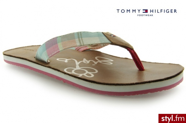 Tommy Hilfiger JAPONKI FRANCIS 6A SWIM CHECK - Klapki Buty Moda