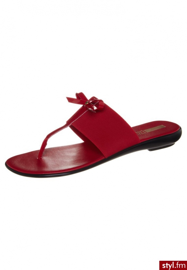 Pier One Klapki czerwony 12561 - Klapki Buty Moda
