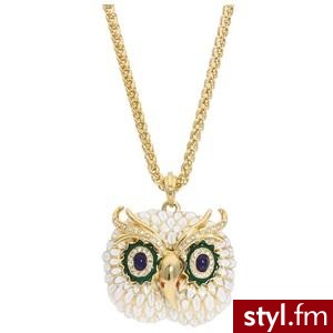 Kenneth Jay Lane - Owl Medallion Necklace (Gold) - Jewelry - Polyvore. Pobrano ze strony: http://www.polyvore.com/kenneth_jay_lane_owl_medallion/thing?id=30986940 - Pozostałe Dodatki Moda