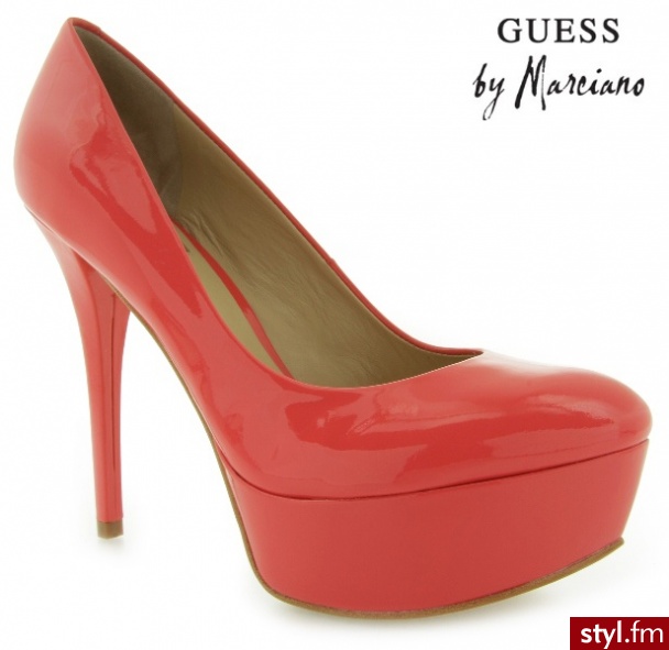 Guess by Marciano ETHEL DECOLLETE PUMP PATENT CORAL - Czółenka Buty Moda