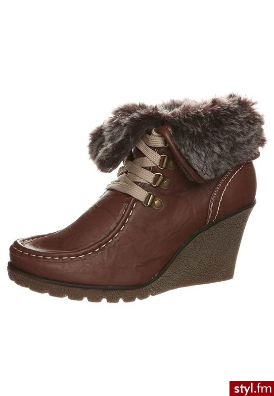 Anna Field Botki Sznurowane Brązowy (2225813Cognac) - Botki Buty Moda