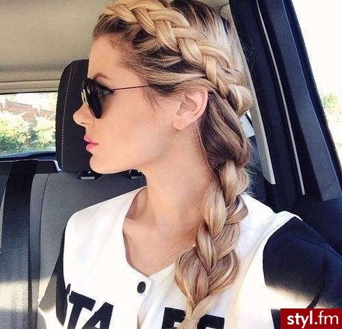 Blond Warkocze Proste Na co dzień Długie Fryzury