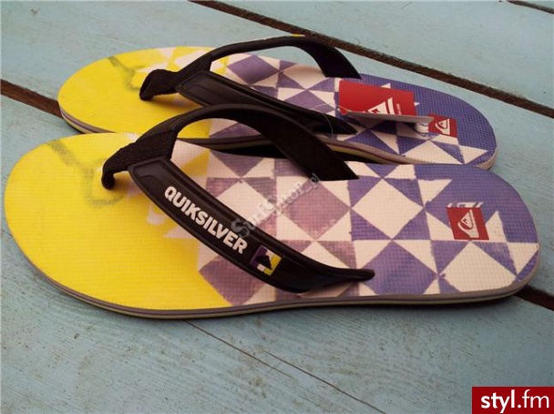 QUIKSILVER klapki ECLIPSED PRINT 2012 41 PURPLE/YELLOW/BLACK MĘSKIE - Klapki Buty Moda