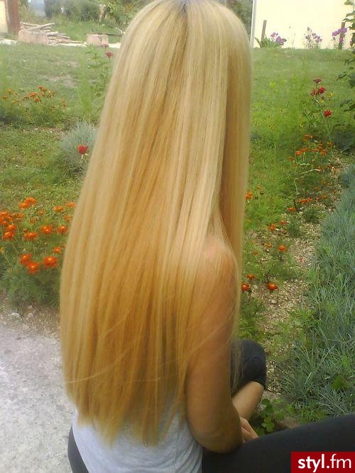 Blond Rozpuszczone Proste Na co dzień Długie Fryzury
