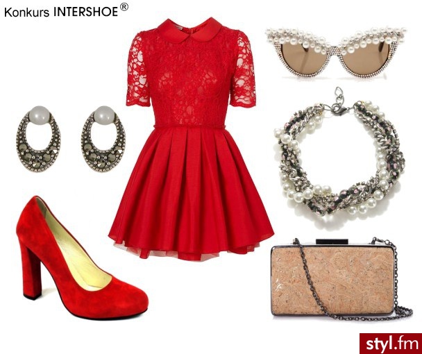 Elegancki i ekstrawagancki zestaw. Płomienna czerwień i perły! - Konkurs - Intershoe Styler