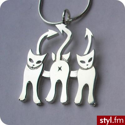 wisiorek z przewieszką - diabelskie kotki firmy Evil Kitty - 88$ - Pozostałe Dodatki Moda