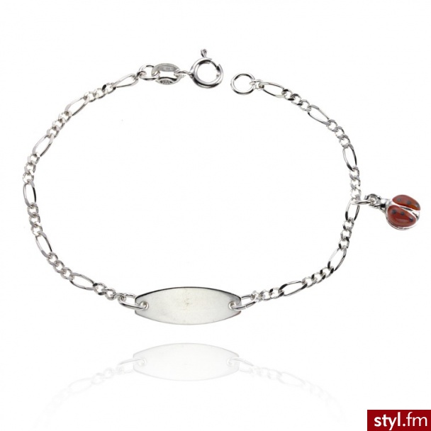 Dandelio Srebrna Bransoletka z Biedronką NCL-BRA-0038 - Bransoletki Biżuteria Moda