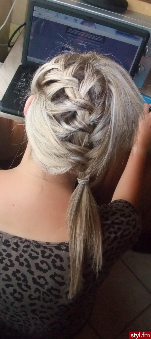 Blond Warkocze Proste Na co dzień Średnie Fryzury