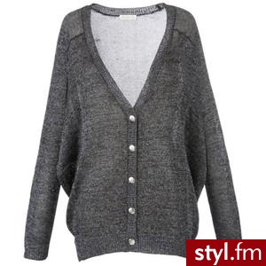 Whistles Lurex Oversized Cardigan, Dark grey, 1 - Polyvore. Pobrano ze strony: http://www.polyvore.com/whistles_lurex_oversized_cardigan_dark/thing?id=18489017 - Pozostałe Ciuchy Moda