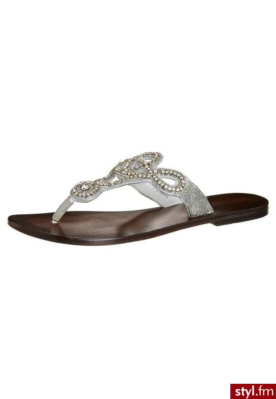 Pier One Klapki srebrny (CE-5517) - Klapki Buty Moda
