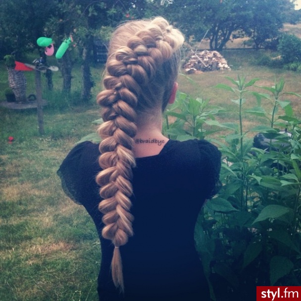 Blond Warkocze Proste Na co dzień Długie Fryzury
