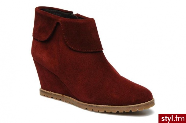 Addict-Initial PÓŁBUTY I BOTKI PINEDE BY ADDICT-INITIAL (Bordowy) - Botki Buty Moda