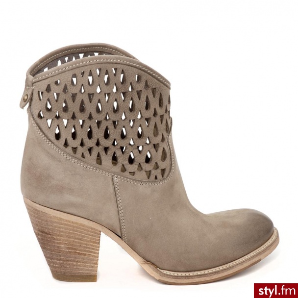 Venezia BOTKI AŻUROWE 4130 AUS TAUP - Botki Buty Moda