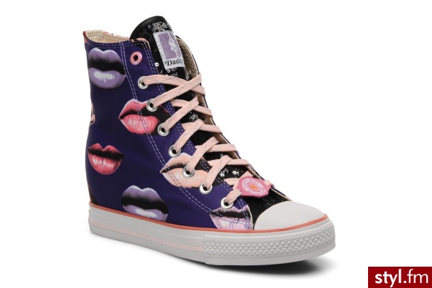 Skechers Modne tenisówki Daddy's money- Kisses 39109 by (Fioletowy) - Koturny Buty Moda
